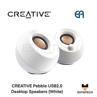 Speaker (ลำโพง) Creative Pebble USB2.0 Desktop Speakers (White) ของใหม่ประกัน 1ปี