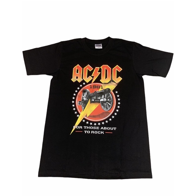 เสื้อยืดผ้าฝ้ายพรีเมี่ยมเสื้อวงดนตรี-acdc-ผ้านิ่ม-ใส่สบาย-คอไม่ย้วย-ผ้าไม่ย่าน-รับประกัน