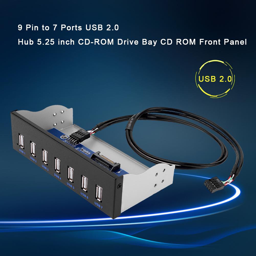 9-pin-to-7-พอร์ต-usb-2-0-hub-5-25-cd-rom-ไดรฟ์เบย์เบลดไดรฟ์-cd-rom