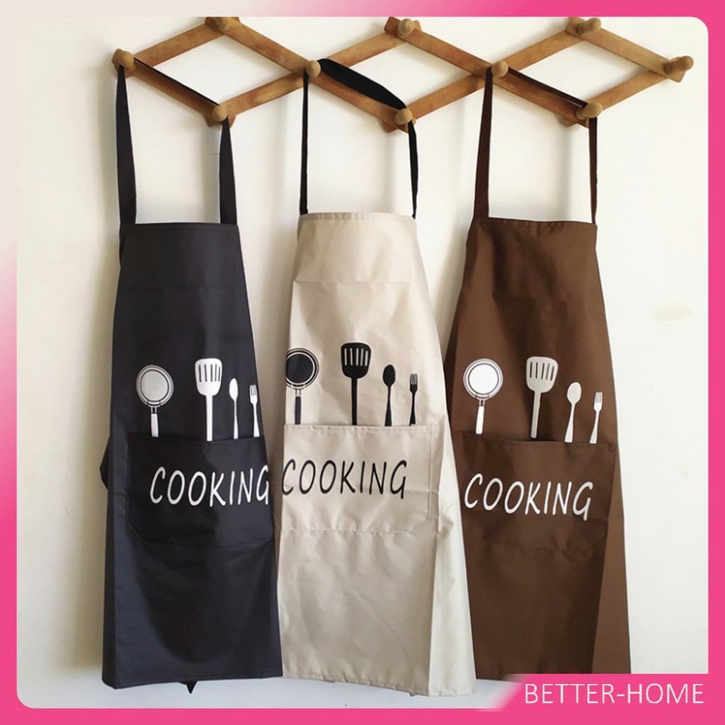 ผ้ากันเปื้อนห้องครัวห้องอาหาร-ผ้ากันเปื้อน-สีพื้น-ผ้ากันเปื้อนทำอาหาร-kitchen-cooking-clothes