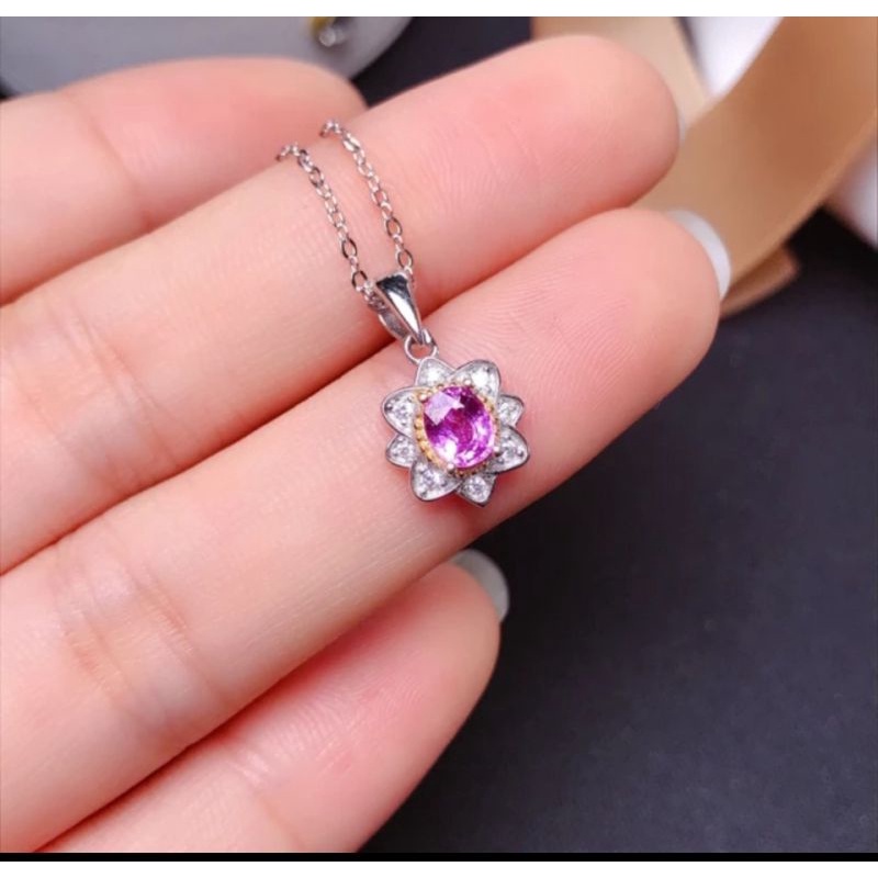 สร้อยคอพิ้งค์แซฟไฟร์แท้natural-pink-sapphire