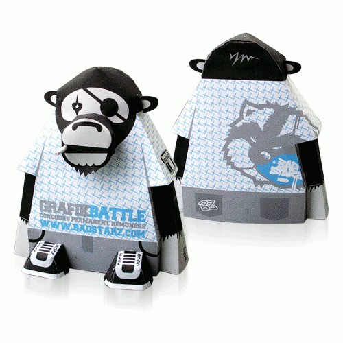 ของเล่นโมเดลกระดาษลิง-monkey-badstarz-papercraft