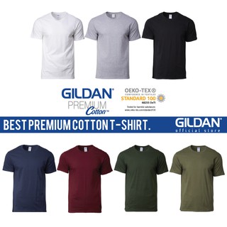 Gildan เสื้อยืดคอกลม ผ้าฝ้าย พรีเมี่ยม ใส่สบาย หลากสี สําหรับผู้ชาย และผู้หญิง 76000