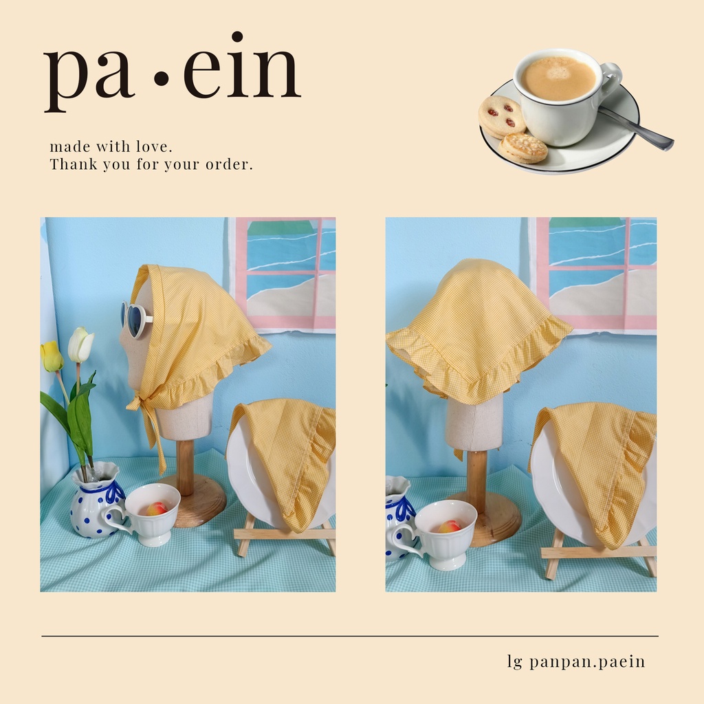 panpan-paein-ผ้าโพกผมแบบมีระบาย-ลายสก้อตสีเหลืองมัสตาร์ด-ผ้า-cotton-100