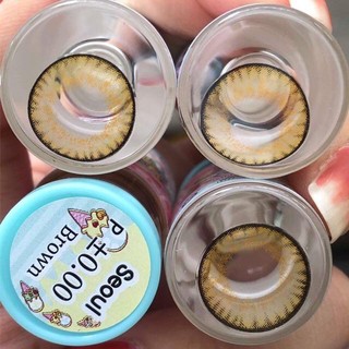 Seoul Brown (2) บิ๊กอาย น้ำตาล สีน้ำตาล หวาน โทนแบ๊ว Contact Lens Bigeyes คอนแทคเลนส์ ค่าสายตา สายตาสั้น แฟชั่น