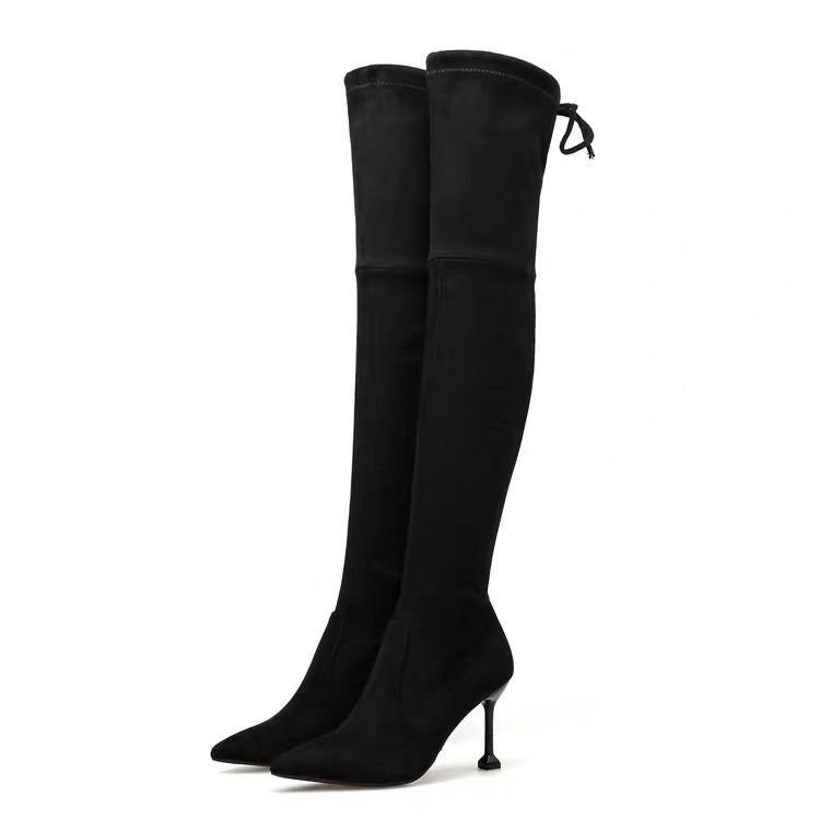 ภาพหน้าปกสินค้าขายร้อนรองเท้าส้นสูงสำหรับผู้หญิงรองเท้าส้นสูงฤดูหนาว 2020 ฤดูใบไม้ร่วงรองเท้ายางยืดใหม่ จากร้าน guidegywo8817 บน Shopee