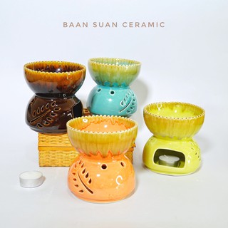 BAANSUAN CERAMIC เตาน้ำมันหอมระเหย วัสดุเซรามิก ขนาด 11x1.5 cm.