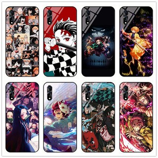 สําหรับ Vivo S1 / IQOO NEO / Y7S อะนิเมะ Demon Slayer: Kimetsu No Yaiba กระจกนิรภัย ป้องกัน เคสโทรศัพท์แข็ง