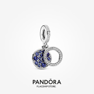 Pandora แผ่นชาร์มคู่ สีฟ้า สําหรับของขวัญวันเกิดผู้หญิง DIY p825