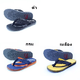 GAMBOL รองเท้าแตะ รุ่น GW11363 สี ดำ กรม เหลือง