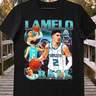 เสื้อยืดโอเวอร์ไซส์LAMELO BALL เสื้อยืดแนว Rap สไตล์วินเทจ สไตล์วินเทจ ขายดี แขนสั้น สำหรับผู้ชายS-3XL