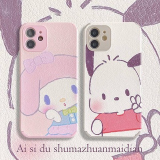 bibob | หมาพุดดิ้งพิงค์เมโลดี้ MY Melody Sanrio เคสโทรศัพท์สำหรับคู่รักlove IPhone 6P/6splus 7/8/SE 7P/8Plus X/XS Xsmax 11 11Pro 11Promax น iPhone13 12 Pro Max Apple iphonecase TPU แบบนิ่ม ลายโลโก้ดั้งเดิม สําหรับ