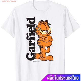 เสื้อยืดผ้าฝ้ายพิมพ์ลายขายดี make the running Garfieldเสื้อยืดถักฤดูร้อน Garfield Cooper Logo T-Shirt Garfield Mens Wom