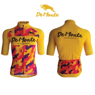 DeMonteCycling เสื้อจักรยานผู้ชาย ผ้า Microflex เบาสบาย ระบายเหงื่อดี สีเหลือง รุ่น DEO49