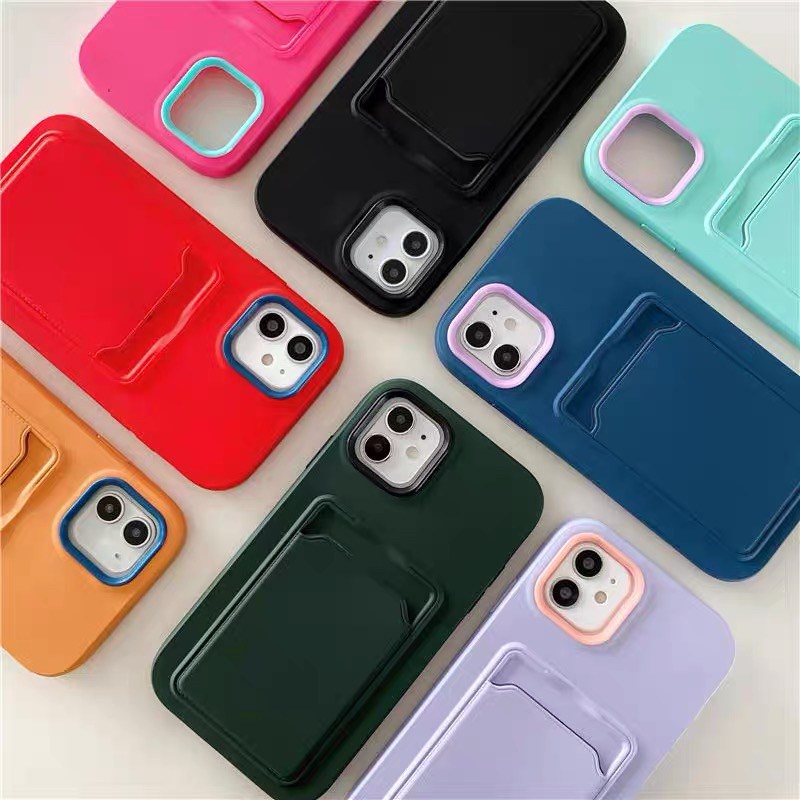เคสไอโฟน-เคสซิลิโคน-12-13-promax-iphone-case-for-iphone-x-xs-max-xr-7-8plus-ประกบบัตรสีทึบ-tpu-s1141