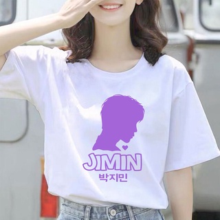 เสื้อยืดแขนสั้น พิมพ์ลาย Bts Jimin Silhouette Jumbo ขนาดใหญ่ สําหรับผู้หญิงฤดูร้อนหลวมนักเรียนผู้ชายและผู้หญิงเสื้อยืด