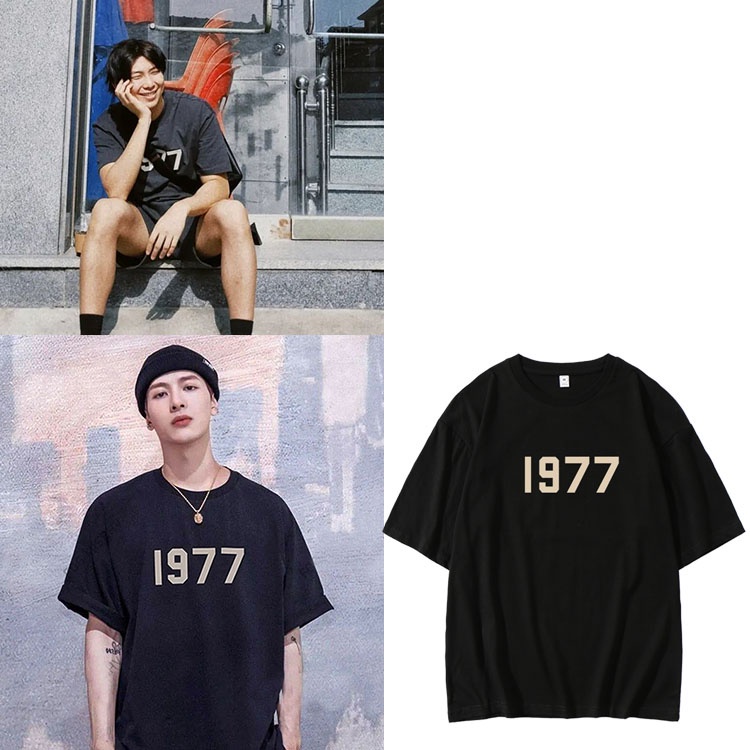 tshirtฝ้ายkpop-bts-ผ้าฝ้ายเสื้อยืด-rap-monster-got7-jackson-1977-เดียวกันพิมพ์แขนสั้นผู้ชายผู้หญิงพลัสขนาดเกาหลีสไตล์หลว