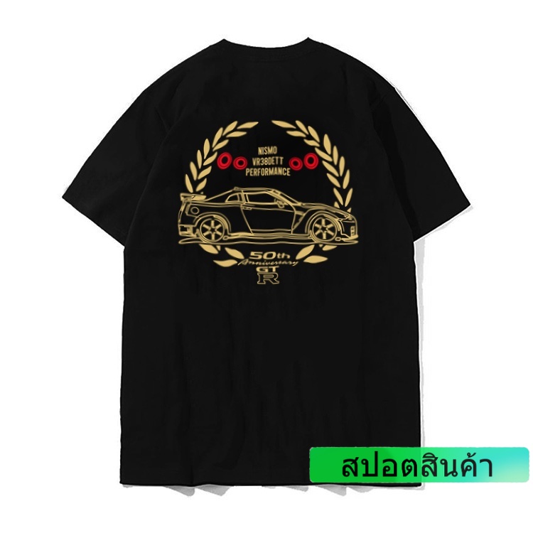 เสื้อยืดแขนสั้น-ผ้าฝ้าย-พิมพ์ลาย-godzilla-super-running-vr38-gtr-racing-r35-anniversary-edition-สําหรับผู้ชาย