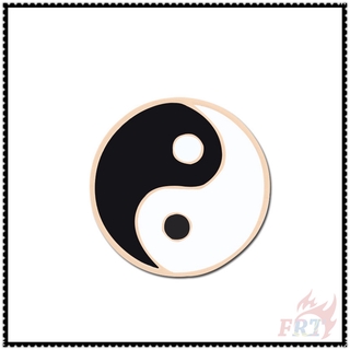 ★ Taiji-bagua Yin-yang เข็มกลัดทรงกลม ★ 1 ชิ้น สีดําและสีขาว แฟชั่น Doodle เคลือบ Pins กระเป๋าเป้สะพายหลัง กระดุม เข็มกลัด