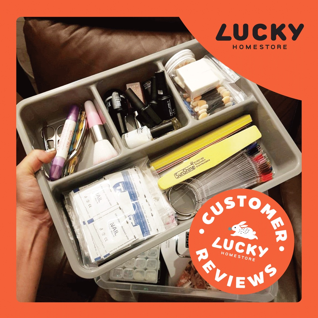 ภาพสินค้าLUCKY HOME กล่องเครื่องมือมีฝาปิดและหูหิ้วHK-15 ขนาด ( กว้าง x ยาว x สูง ) : 38 x 27.4 x 21 cm (15L) จากร้าน luckyhomestore บน Shopee ภาพที่ 8