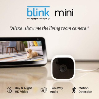 Amazon Blink Mini – Indoor plug-in smart security camera,1080 HD video, motion detection, night vision, Works with Alexa