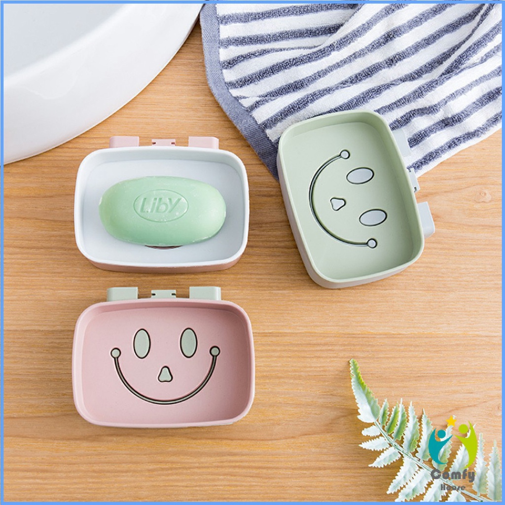 comfy-กล่องสบู่-หน้ายิ้มติดผนังได้-ไม่ต้องเจาะผนัง-smiley-soap-box