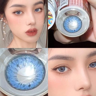 ✨ Blue คอนแทคเลนส์ สีฟ้า ขนาดตาโต (Bigeyes) ☀️กรองแสง uv ✔️เลนส์แท้จดทะเบียนถูกต้อง (บิ๊กอาย คอนแทคเลนส์ Bigeye