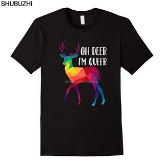 [S-5XL] GILDAN 【Bf Style】ใหม่ เสื้อยืด ผ้าฝ้าย 100% พิมพ์ลาย Oh Deer IM Queer - Funny Pun Lgbt Rainbow Gay Pride สําหรั
