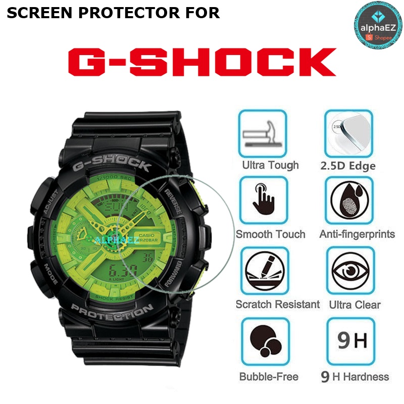 casio-g-shock-ga-110b-1a3-hyper-color-series-9h-กระจกกันรอยหน้าจอ-ga-110-ฝาครอบกระจกนิรภัย-ป้องกันรอยขีดข่วน