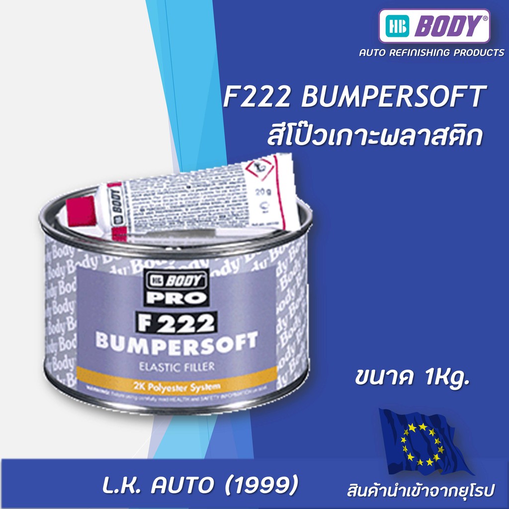 ภาพหน้าปกสินค้าสีโป๊วเกาะพลาสติก HB BODY F222 Bumpersoft ขนาด 1 kg.