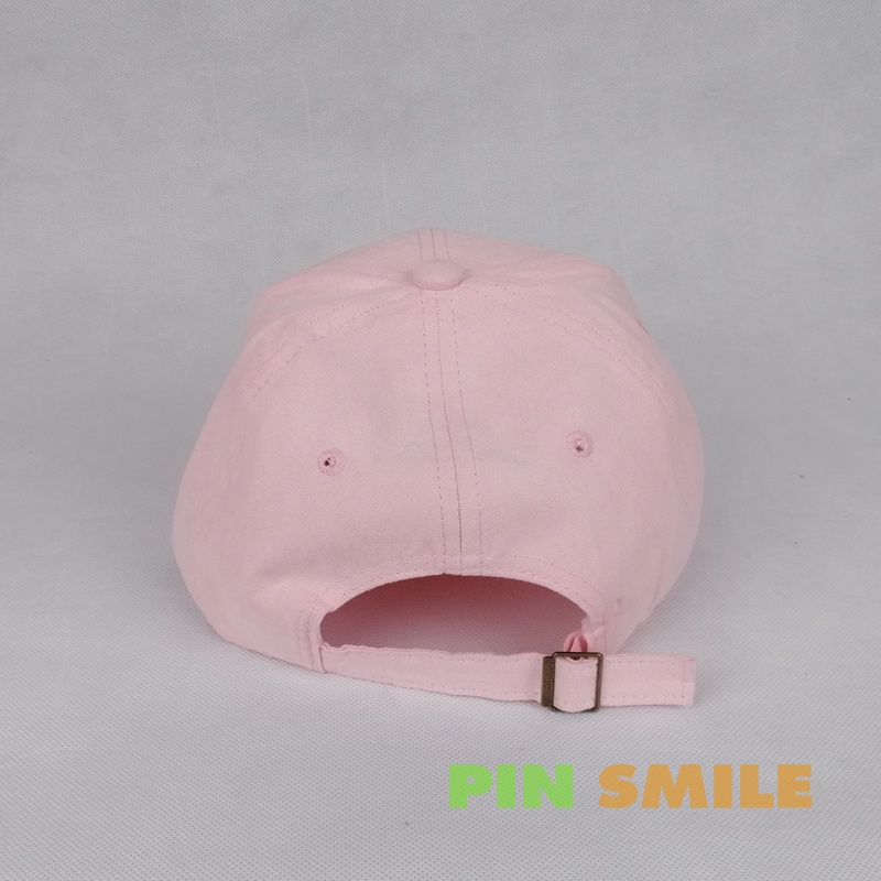 หมวกพาสเทล-สีชมพู-pink-flamingo-ปักลายการ์ตูน-squid-game-หมวกแก๊ป-pastel-cap