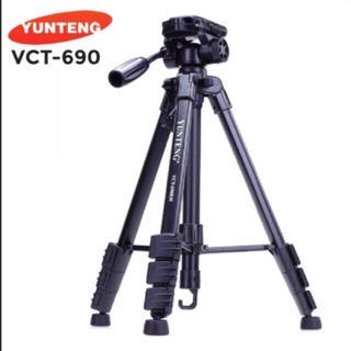 YUNTENG Original ชุด ขาตั้งกล้อง พร้อมรีโมทบลูทูธในตัว หัวต่อมือถือ รุ่น Yunteng VCT-690 (Black)