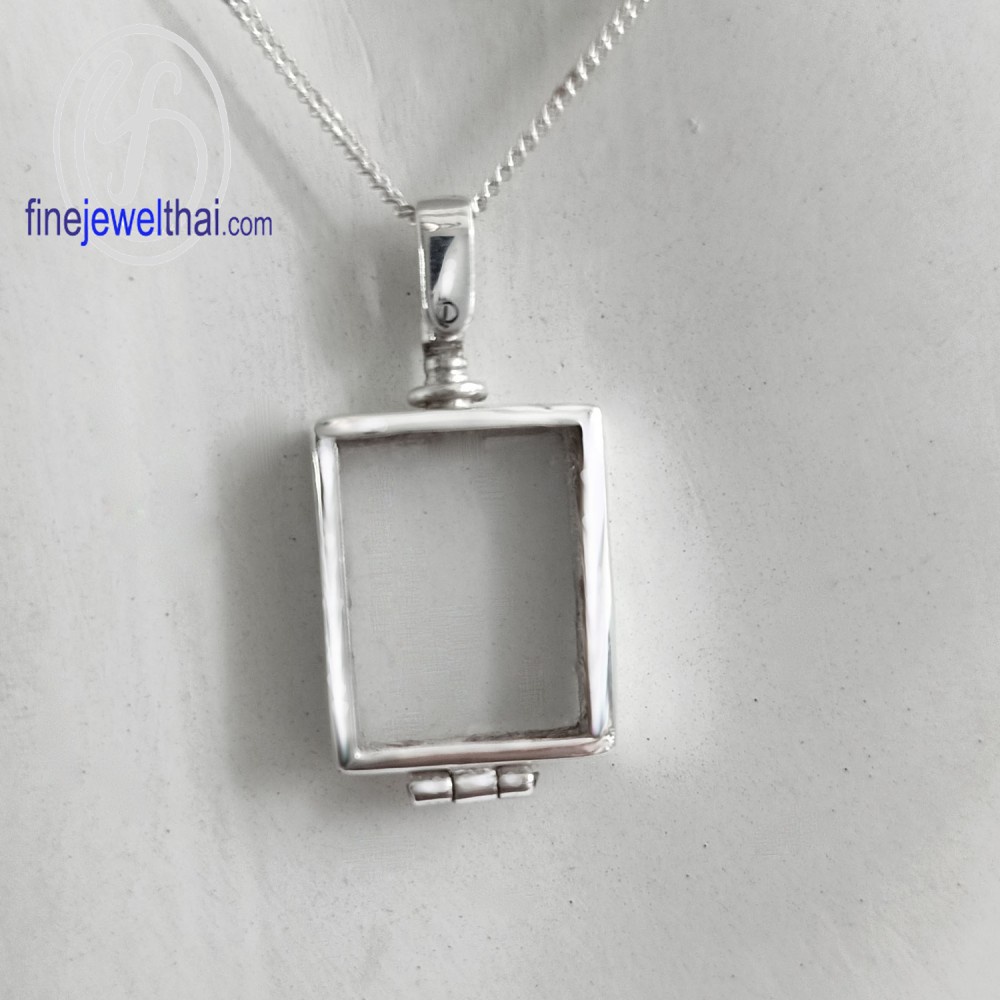 finejewelthai-ล็อกเก็ตสี่เหลี่ยม-ล็อกเก็ตเงินแท้-ล็อกเก็ตใส่ของ-locket-silver-pendant-p117900