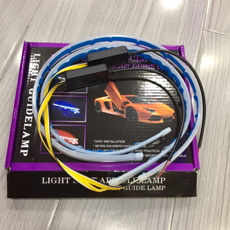 ไฟเส้น60cm-led-ติดโคมไฟหน้ารถยนต์-มอเตอร์ไซค์-มี2สีในเส้นเดียวกันเข้าไฟหรี่สีขาวเข้า-ฟเลี้ยวสีส้ม