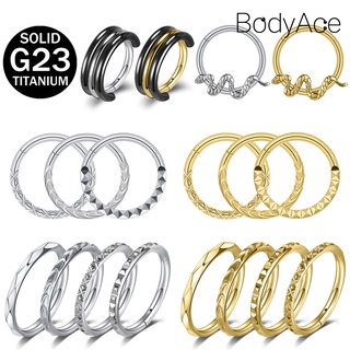 Bodyace จิวจมูกไทเทเนียม G23 ป้องกันอาการแพ้ เจาะกระดูกอ่อน กระดูกอ่อน กระดูกอ่อน งู 1 ชิ้น