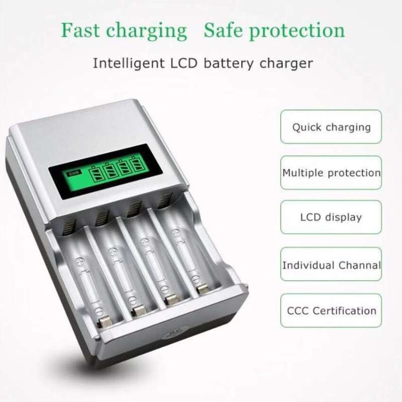 lcd-เครื่องชาร์จ-super-quick-charger-bty-ถ่านชาร์จ-aa-3000-mah-rechargeable-battery-1-แพ็ค-4-ก้อน