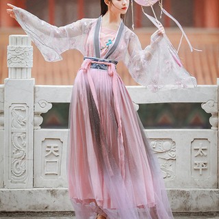 🔥Hot sale~ ดอกไม้เทพเจ้า Fu Hanfu หญิงแบบดั้งเดิมเอวกระโปรงแขวนหญิงสง่างามโบราณสไตล์ซุปเปอร์นางฟ้าสไตล์จีนฤดูร้อนบางทุก