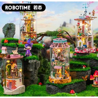 พร้อมส่งทันที บ้านตุ๊กตา DIY Robotime โหลแก้ว โดม โหล ขวด อะคริลิค ร้านกาแฟจิ๋ว โมเดลจิ๋ว บ้านจิ๋ว ในขวด ในโหลแก้ว