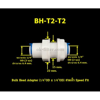 ภาพหน้าปกสินค้าBulk Head Adapter (1/4OD x 1/4OD) สวมเร็ว Speed Fit ซึ่งคุณอาจชอบราคาและรีวิวของสินค้านี้