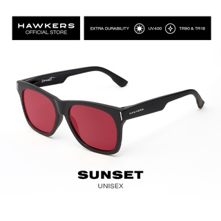 สินค้า HAWKERS แว่นตาคาร์บอน สีเเดงดำ SUNSET Unisex. กันแดด UV400  (Official Product Designed in Spain SUN10AF)