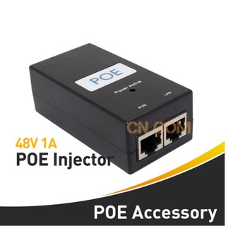 ภาพขนาดย่อของสินค้าPOE Power Over Ethernet Adapter 48V 0.5A , 48V 1A 24W Desktop POE Power Injector Ethernet Adapter Surveillance CCTV