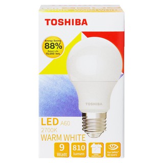 [พร้อมส่ง]หลอด LED TOSHIBA A60 G7 15000Hr 13 วัตต์ WARMWHITE E27 หลอด LED คุณภาพสูง กำลังไฟขนาด 13 วัตต์ ประหยัดไฟกว่า 8