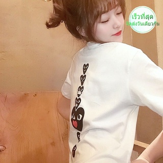 สินค้าใหม่ เสื้อยืดแขนสั้นลําลอง พิมพ์ลาย CDG Rei Kawakubo PLAY สไตล์คลาสสิก แฟชั่นฤดูร้อน สําหรับผู้ชาย และผู้หญิง