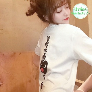 สินค้าใหม่ เสื้อยืดแขนสั้นลําลอง พิมพ์ลาย CDG Rei Kawakubo PLAY สไตล์คลาสสิก แฟชั่นฤดูร้อน สําหรับผู้ชาย และผู้หญิง