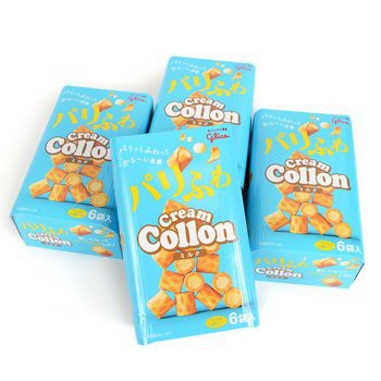 กูลิโกะ-โคลอน-บิสกิตสอดไส้ครีมรสนม-นำเข้าจากญี่ปุ่น-glico-collon-cream-75-5-กรัม