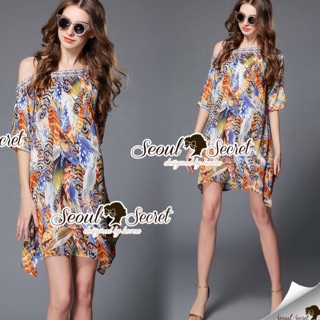 Feather Bohe Color Summer Dress