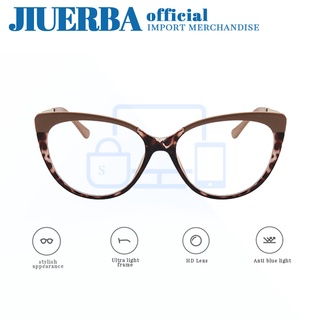 JIUERBA แว่นสายตาแมวกรอบสายตาสั้น ย้อนยุค TR90 เต็มกรอบแว่นตาป้องกันรังสีแว่นตาคอมพิวเตอร์กรอง 95% สินค้าขายดีแสงสีฟ้ารุ่น R5081 พร้อมอุปกรณ์