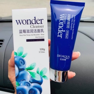 🎉พร้อมส่งโฟมล้างหน้าบลูเบอร์รี่ Bioaqua Wonder Cleanser 100 กรัม