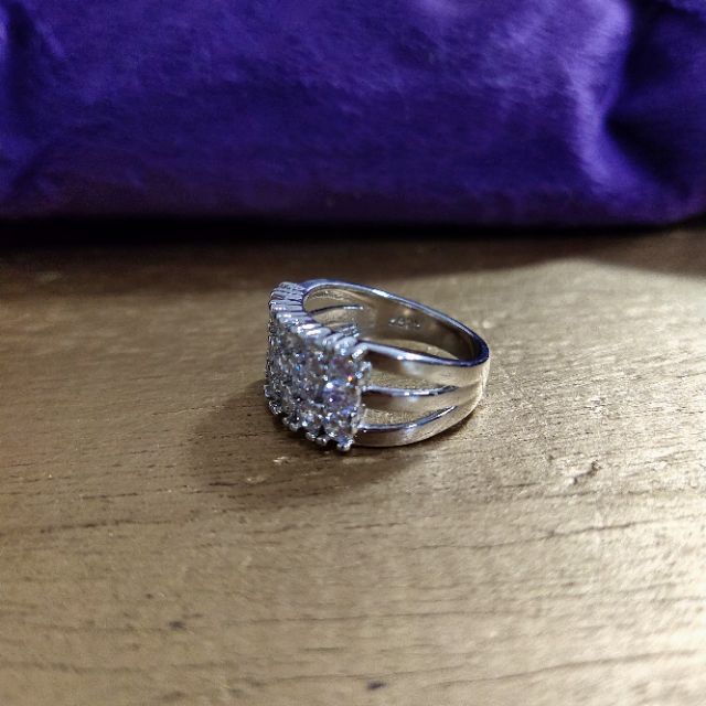 sale-แหวนทองคำขาว-18k-เพชร-cz-เพชรแน่นมากก