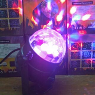 ไฟดิสโก้เทค ไฟปาร์ตี้ LED PARTY LIGHTสีดำ/รุ่นมีรีโมท. ใช้ไฟบ้านได้  ตามเพลง หมุนได้ นิ่งได้